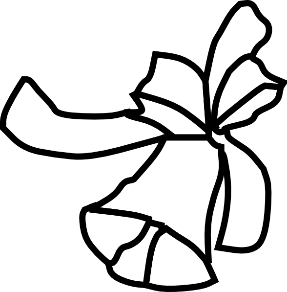 Bell Clipart Outline - Christmas Bell Outline (588x597), Png Download