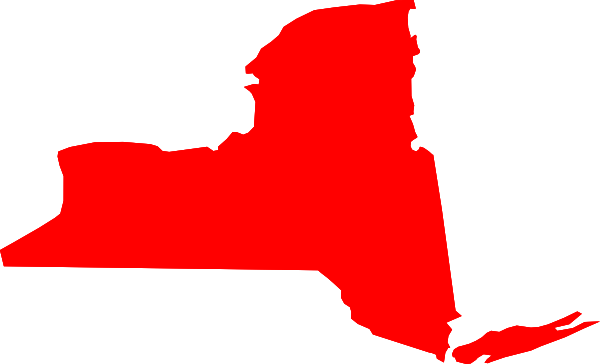 New York Map Clip Art At Clker - New York Map Clipart (600x364), Png Download