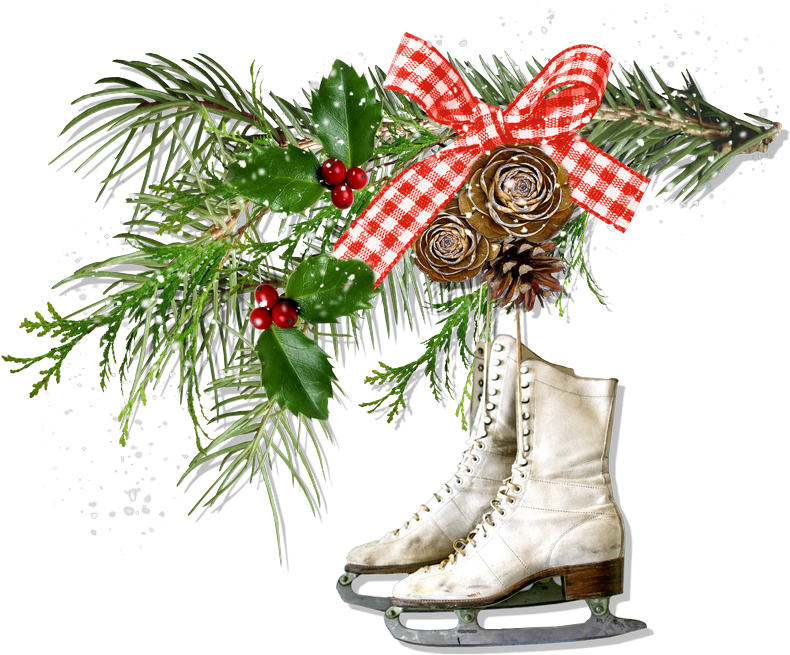 Jingle Bells Christmas Freebies - Figure Skate (800x663), Png Download