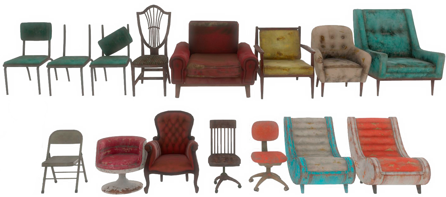 Fo4 Settlement Chairs - Chair (1419x629), Png Download