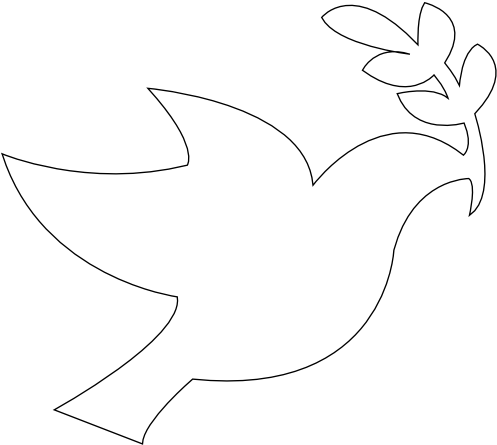 Black And White Peace Dove Clipart - White Dove Peace Symbol (555x486), Png Download