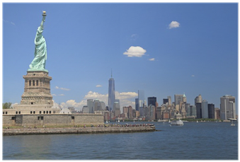 Statue Of Liberty And New York Skyline Poster • Pixers® - New York City (400x400), Png Download