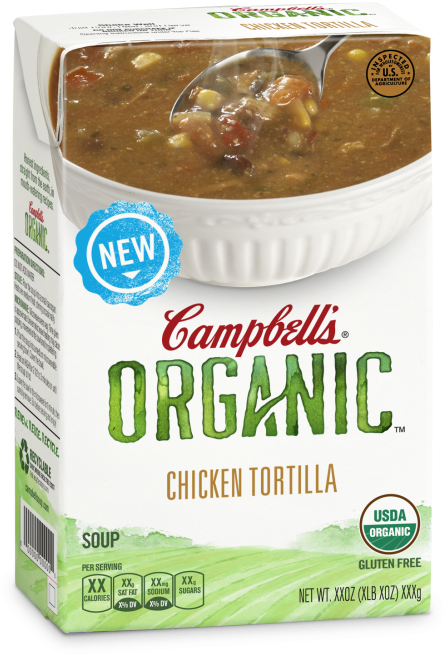 Warming To Organics - Campbell's Organic Sun-ripened Tomato & Basil Bisque (545x768), Png Download