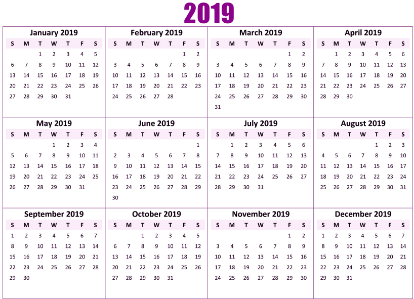 Download 2019 Calendar Png Wallpaper Png Images Background (850x657), Png Download