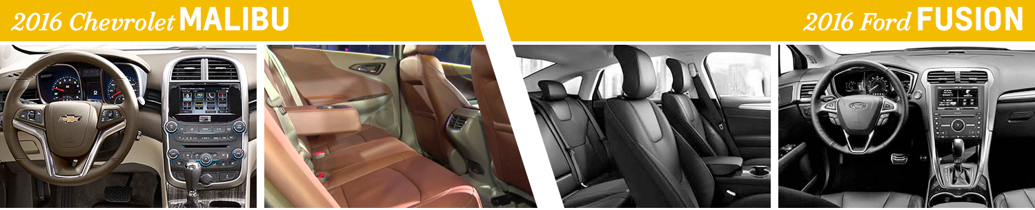 2016 Chevy Malibu Vs Ford Fusion Interior Styling (1500x305), Png Download