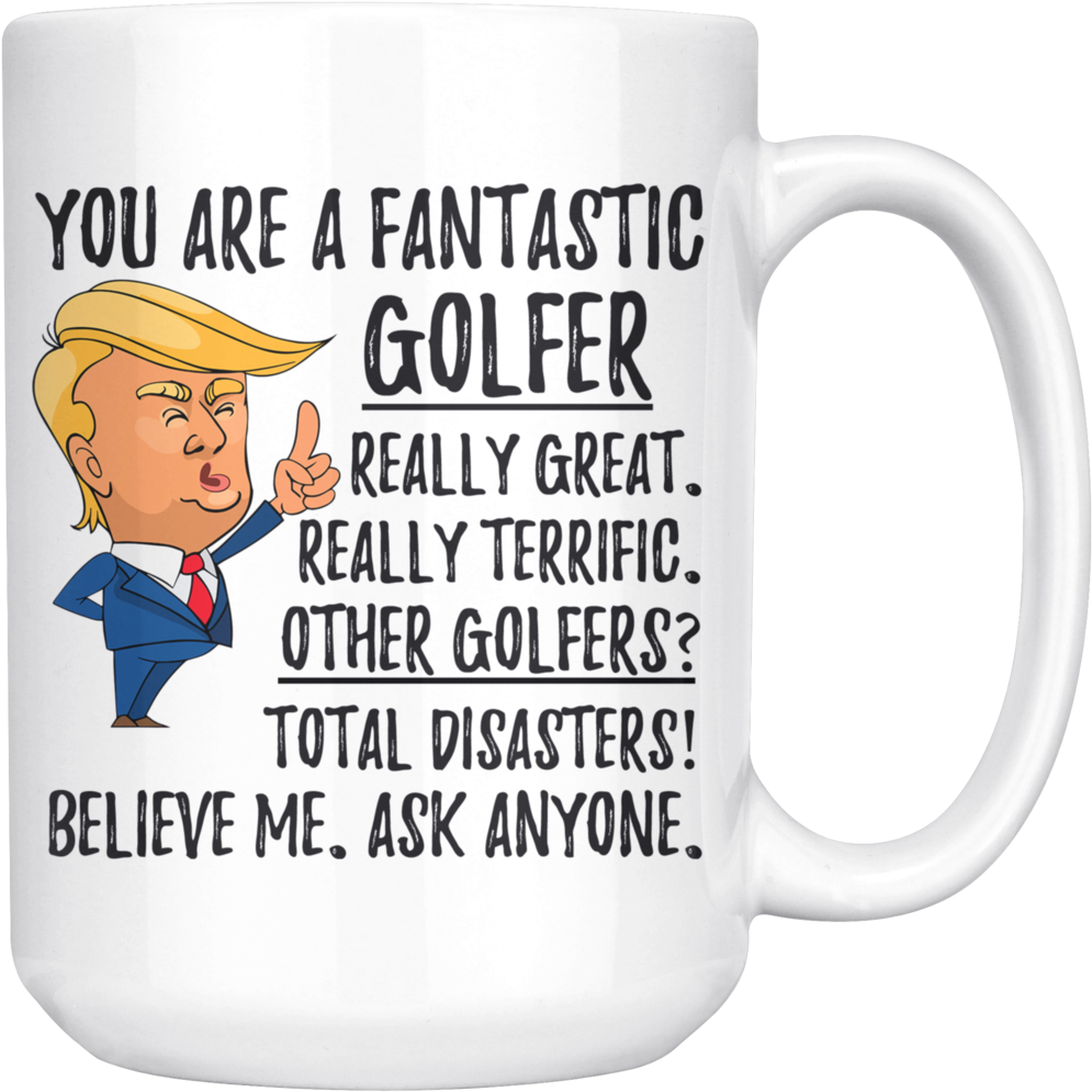 Funny Fantastic Golfer Trump Coffee Mug (1024x1024), Png Download