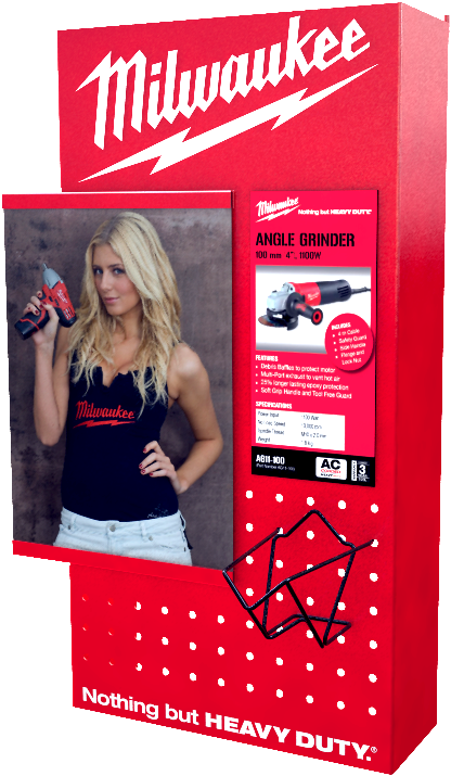 The Milwaukee Girl Adorns The New Tool Promo Area Designed (489x768), Png Download