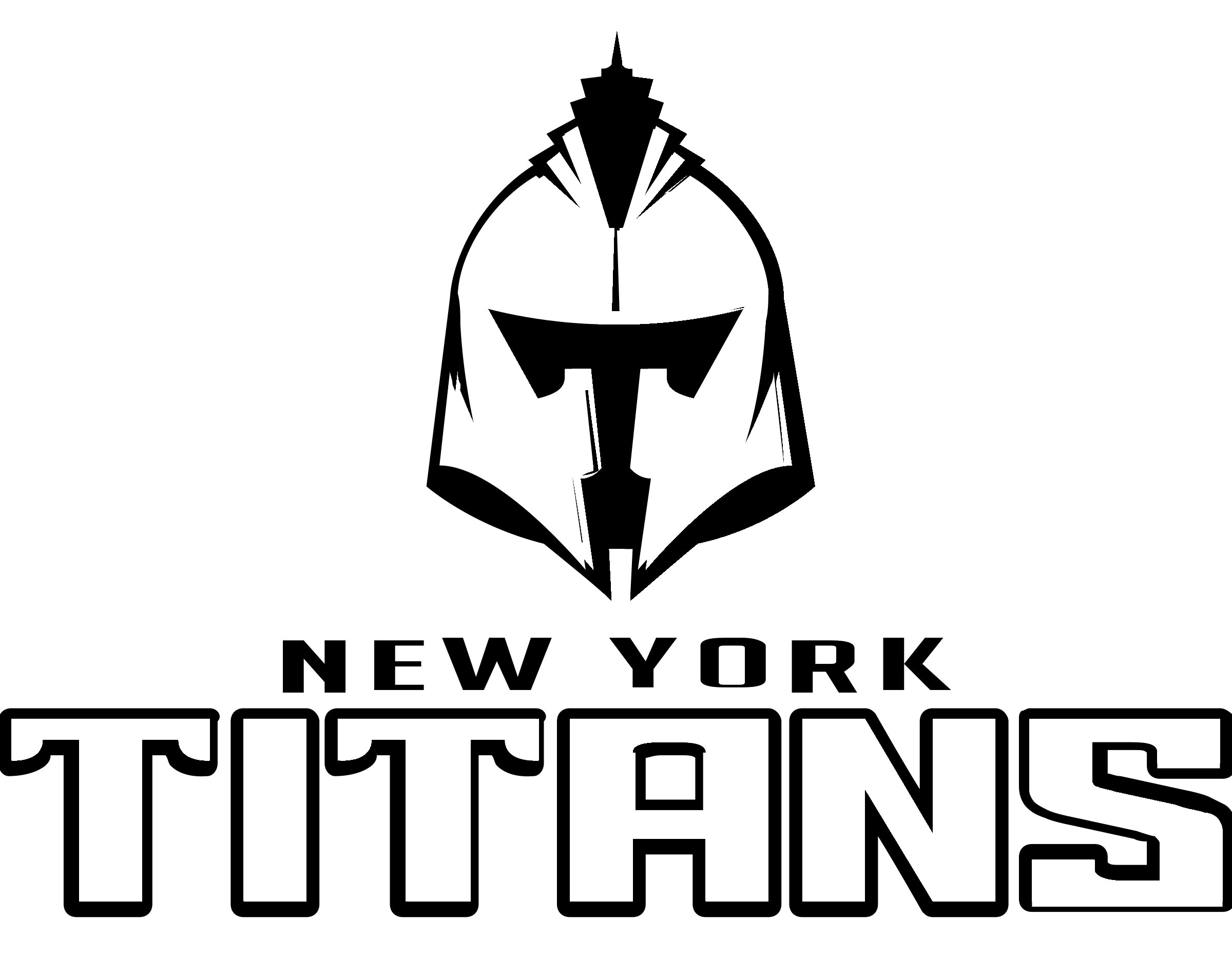 New York Titans Logo Black And White (2400x1901), Png Download