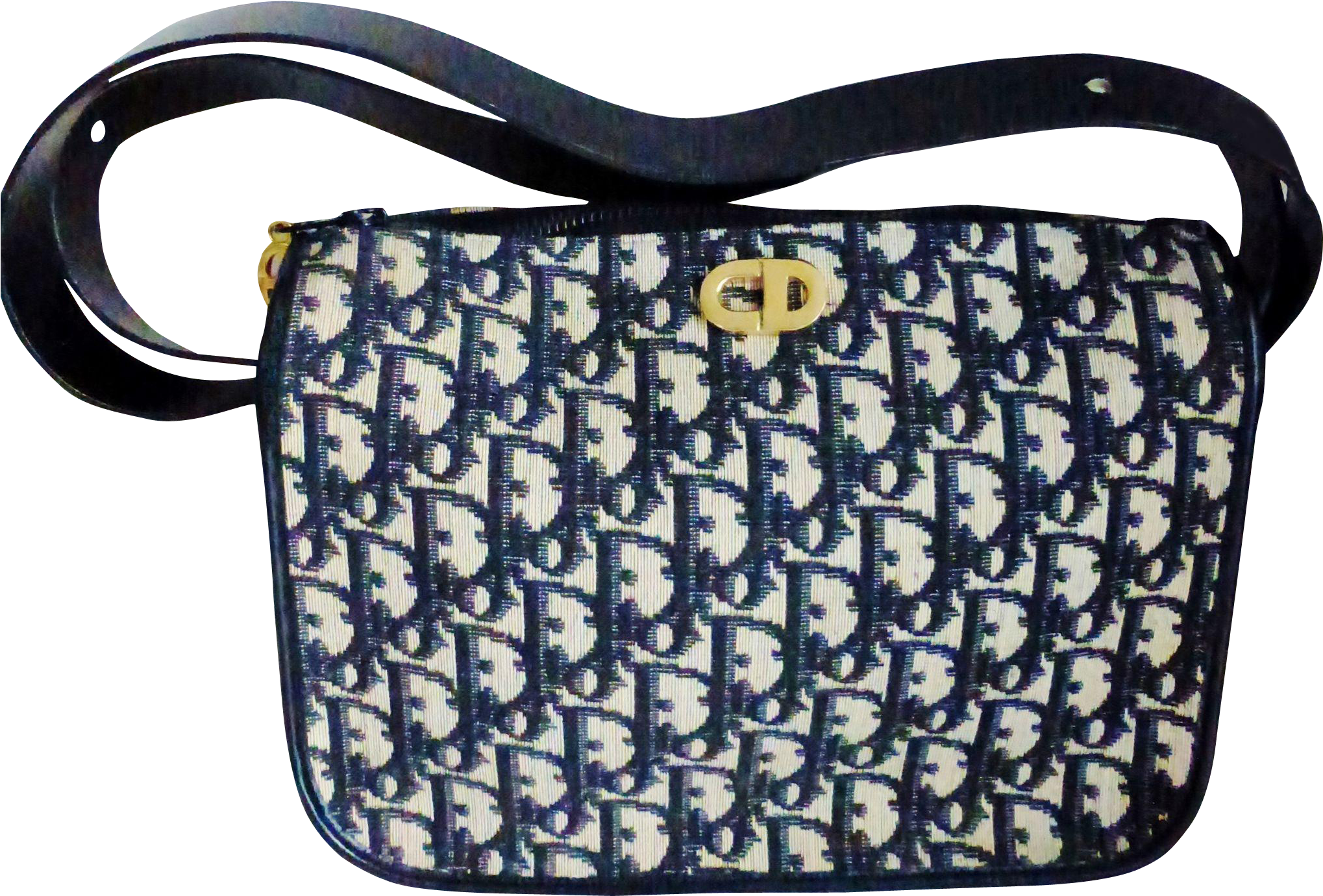 Vintage Christian Dior Blue Trotter Top Zip Convertible (2037x2037), Png Download