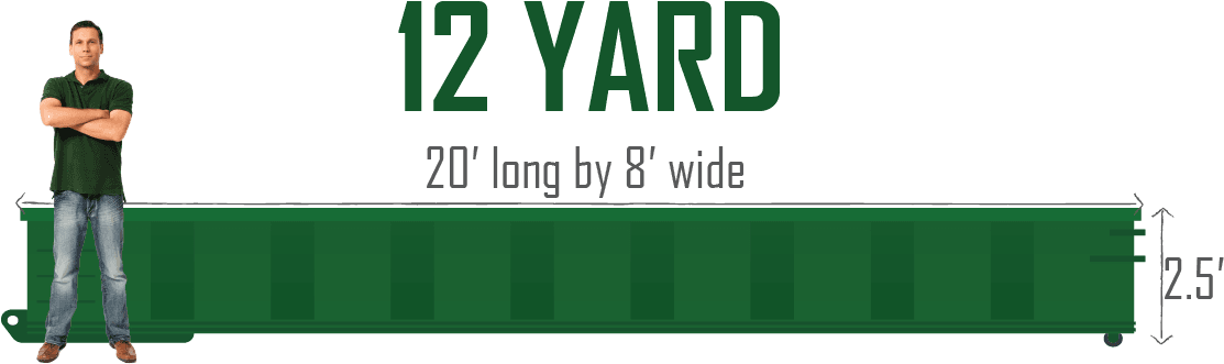 12 Yard Dumpster Rolloff (1118x474), Png Download