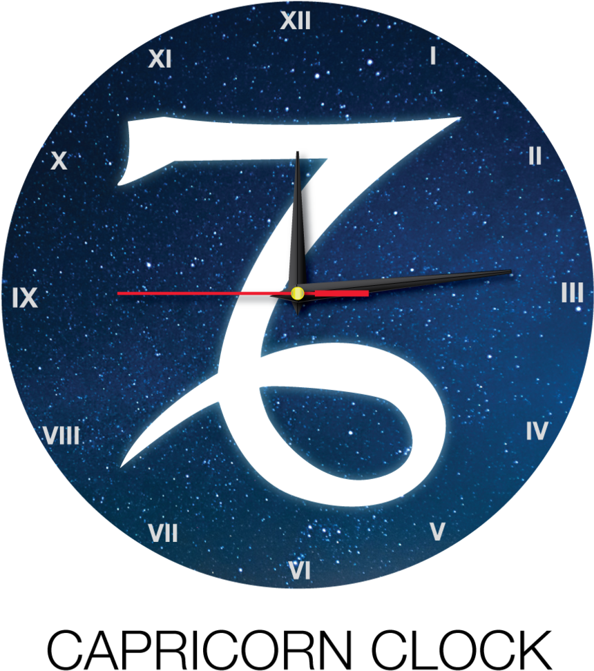 Capricorn-clock (1000x1065), Png Download
