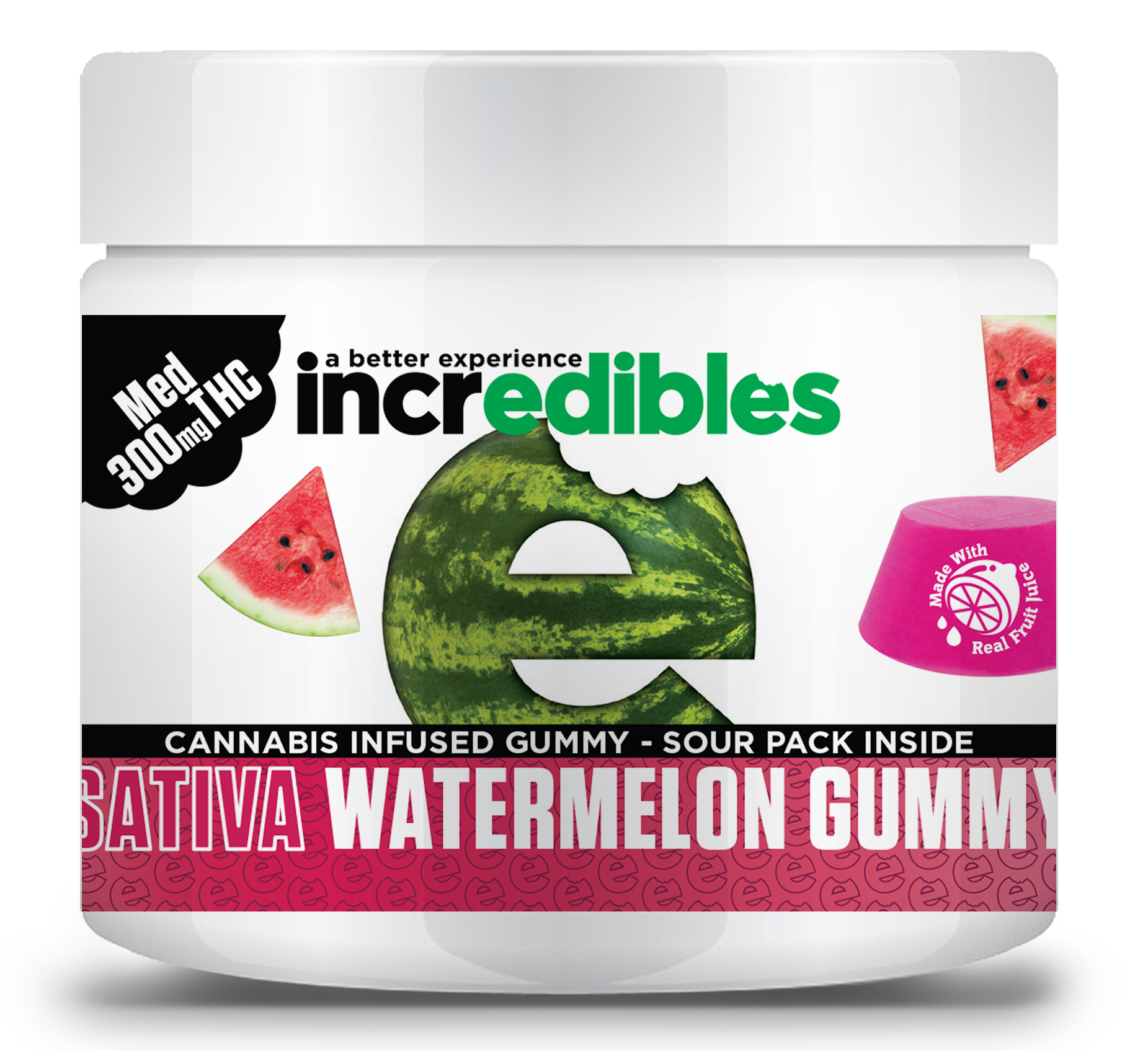 Incredibles Sativa Watermelon Gummy (1851x1695), Png Download