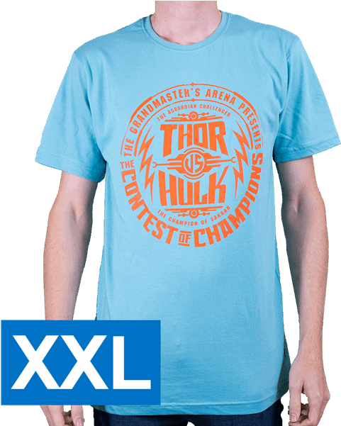 Ragnarok Thor Vs Hulk Blue Men's T-shirt (600x600), Png Download