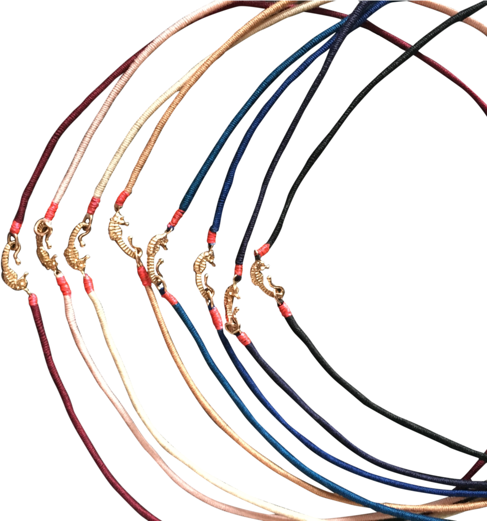 Wave Gold Seahorse Handwoven Necklace (1024x1024), Png Download