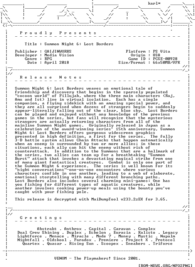 Summon Night 6 Lost Borders Psv-venom (632x876), Png Download