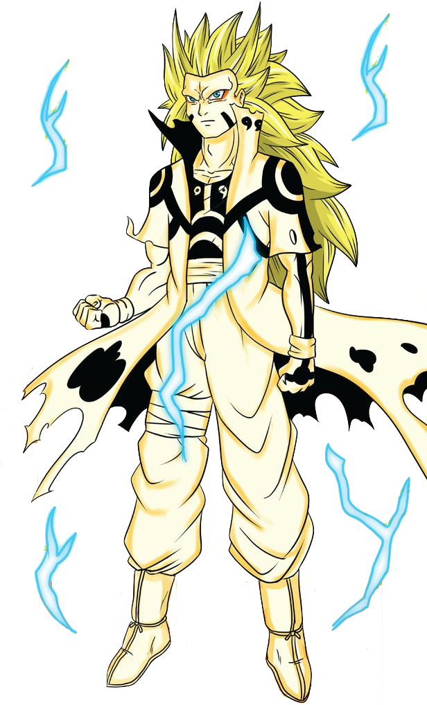 Goruto Sage Kurama Link Mode Super Saiyan 3 By Jmbfanart-d6sdtou (752x1063), Png Download