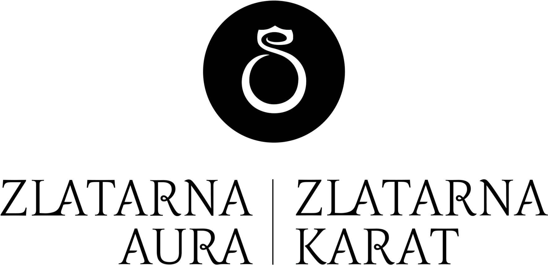 Logotip Zlatarna Aura In Karat Najnovejši Črno Beli (2000x998), Png Download