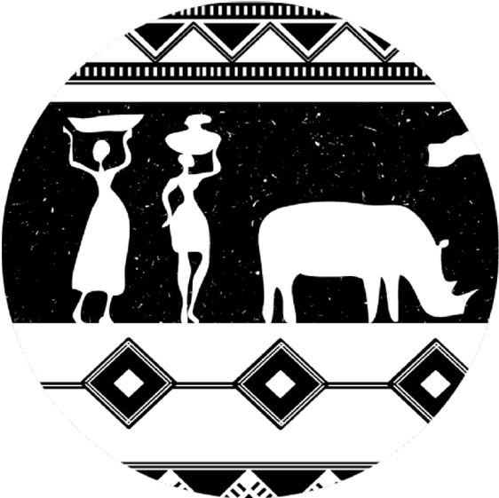 Black And White African Images Round Coaster (800x800), Png Download