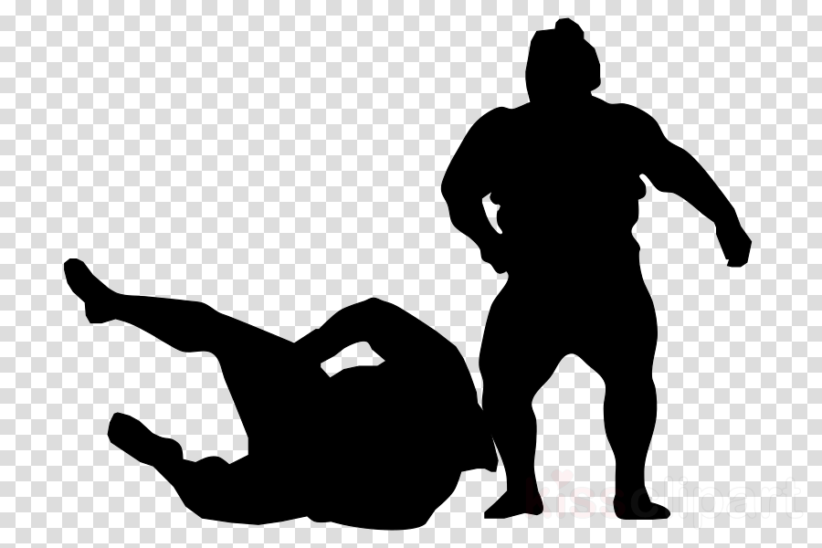 Silhouette Clipart Sumo Wrestlers Professional Wrestler (900x600), Png Download