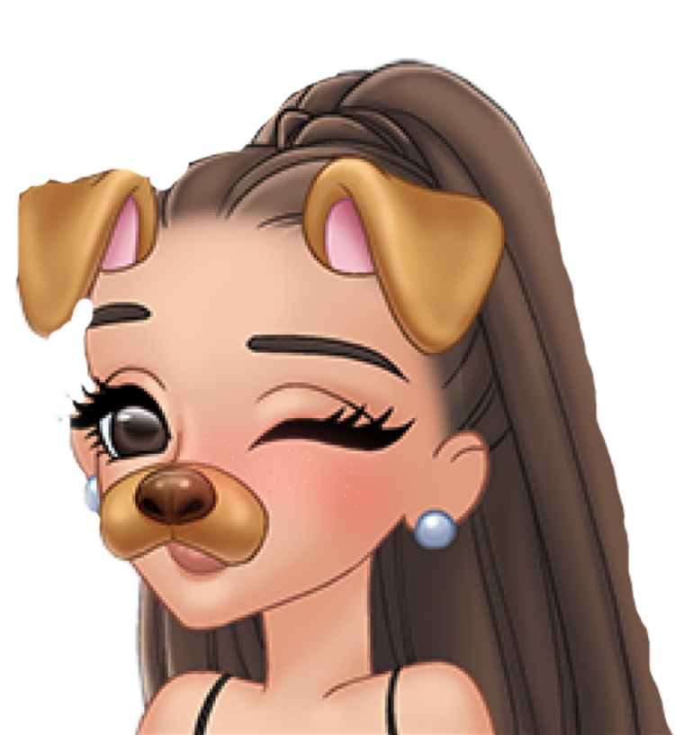 Ariana Grande Arianagrande Music Arimoji Dog Dogfilter (750x816), Png Download