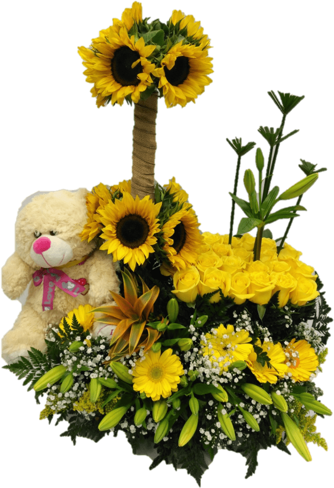 Exotic And 11 Arreglo Exótico En Girasoles (844x1125), Png Download