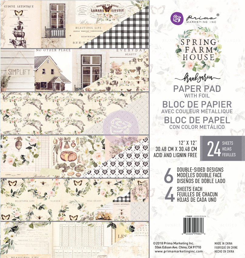 Prima Spring Farmhouse Paper Pad (1000x1000), Png Download