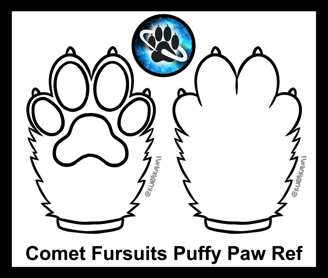 Puffy Paw Template By Jupiter X Fur Affinity Dot Net (1102x935), Png Download