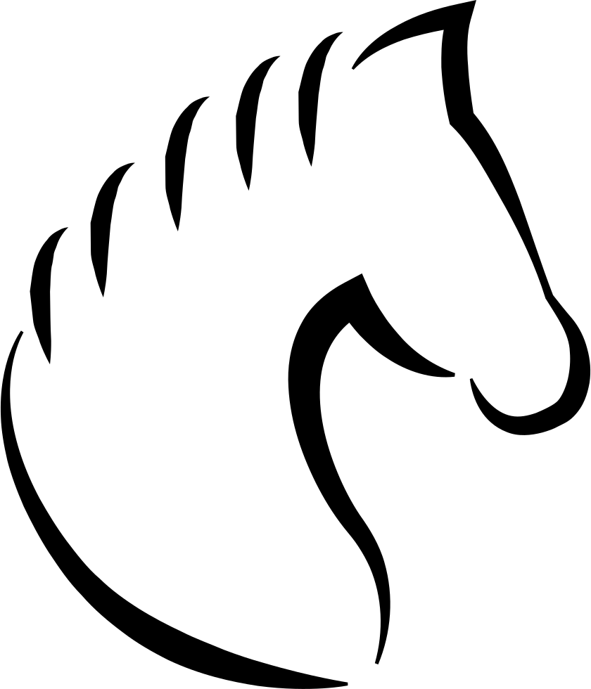 Head Horse Outline With (840x980), Png Download