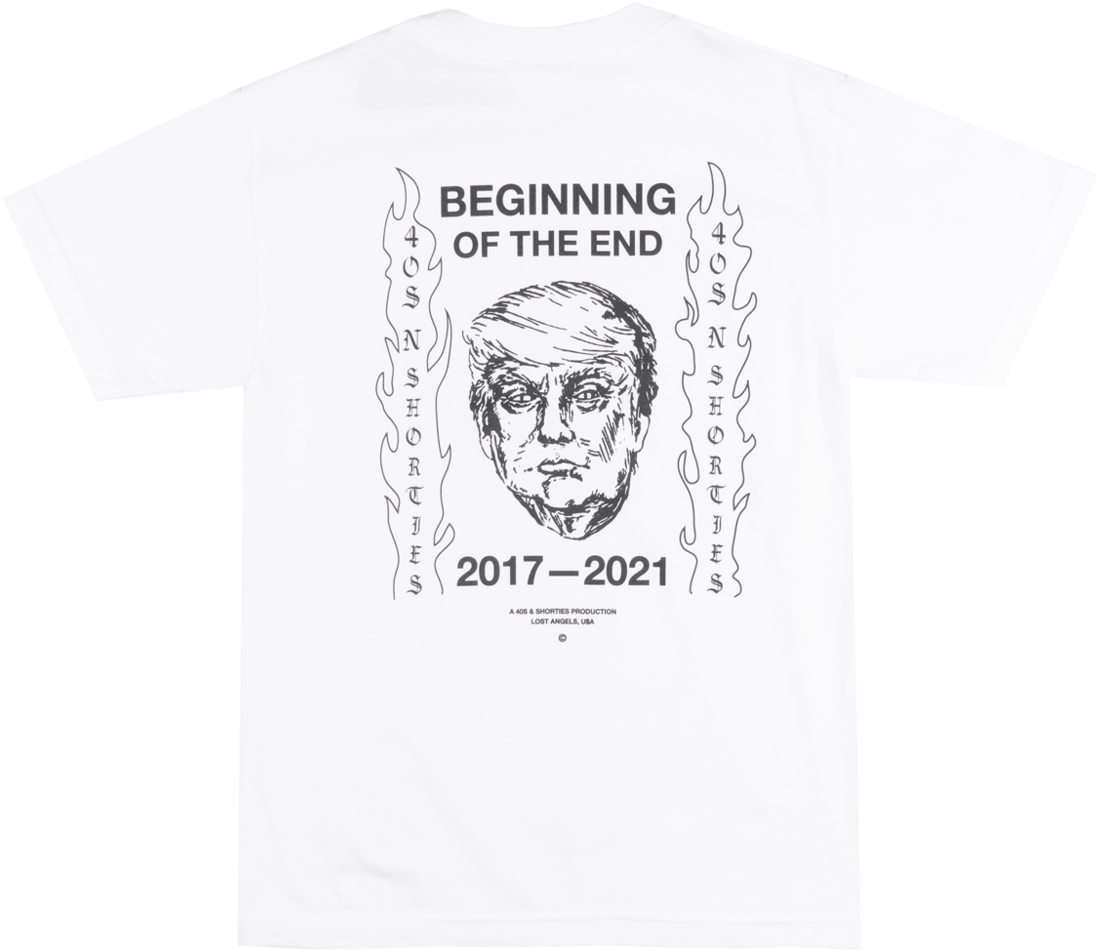 40s & Shorties The End T-shirt Mens White Explicit (1140x976), Png Download