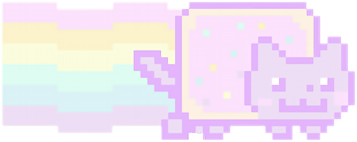 Pastel Nyan Cat Kawaii Pastel Nyancat Freetoedit (1444x576), Png Download
