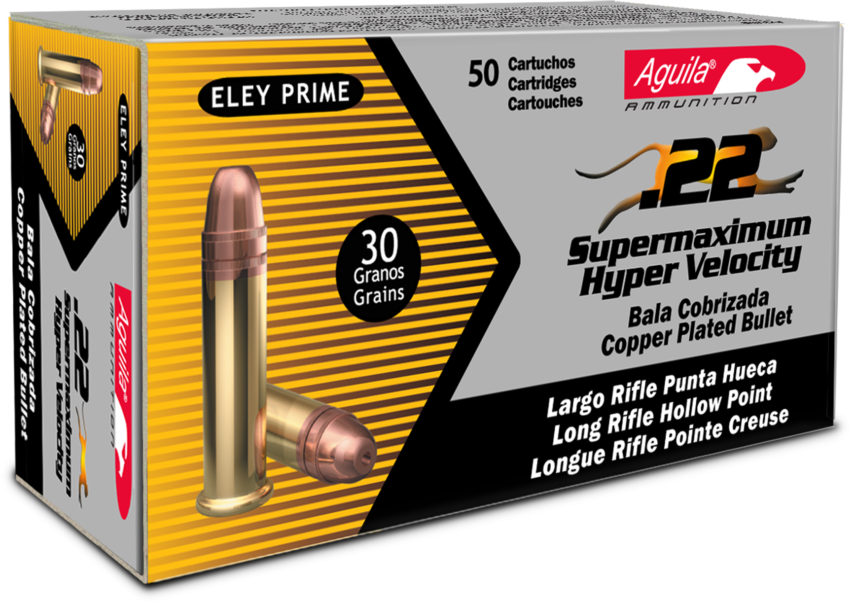 Aguila 1b222297 Super Maximum 22 Long Rifle 30 Gr Hollow (1800x1249), Png Download