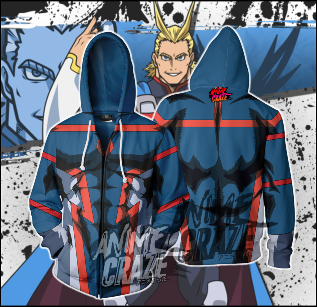 Young All Might Version 2 Zip-up Hoodie (1024x992), Png Download