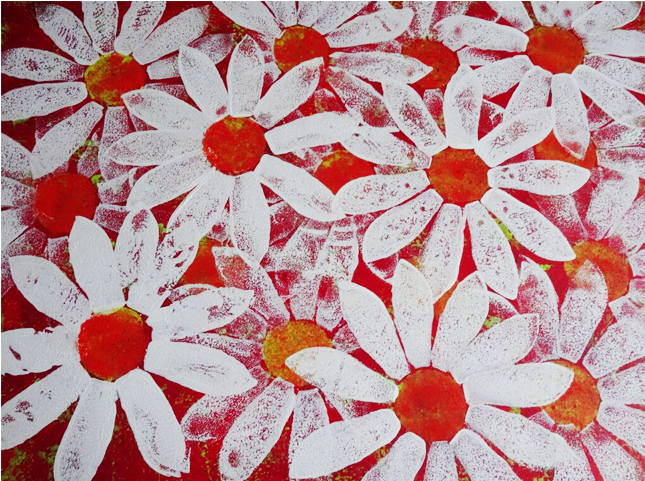 Red And White Daisies (800x480), Png Download