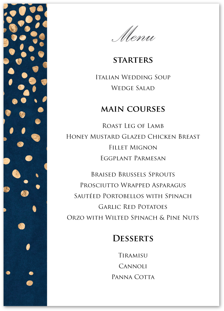Midnight Confetti Menu (1000x1333), Png Download