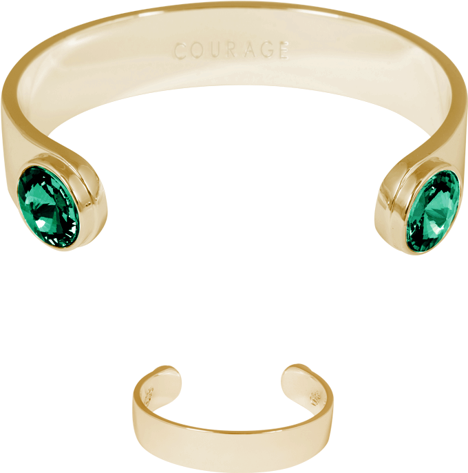 Ioaku The Zen Bracelet Gold Emerald (1000x880), Png Download