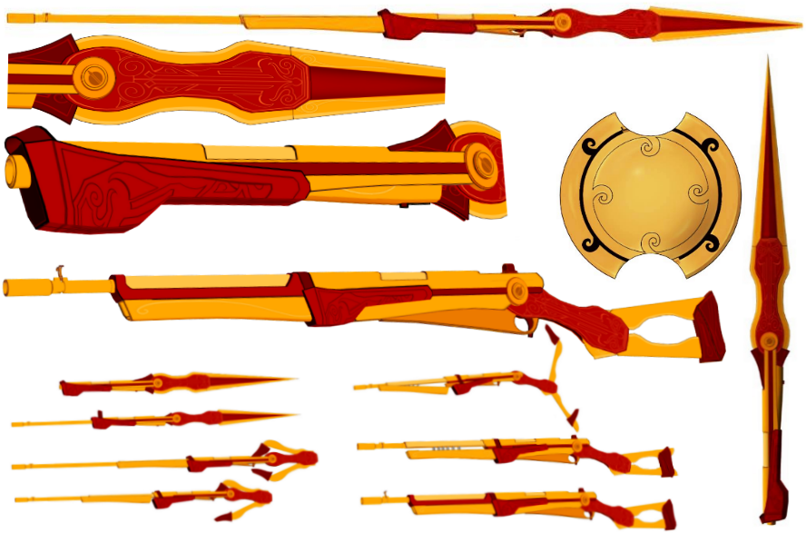 Miló And Akoúo̱ Are Pyrrha Nikos' Signature Weapon (894x594), Png Download