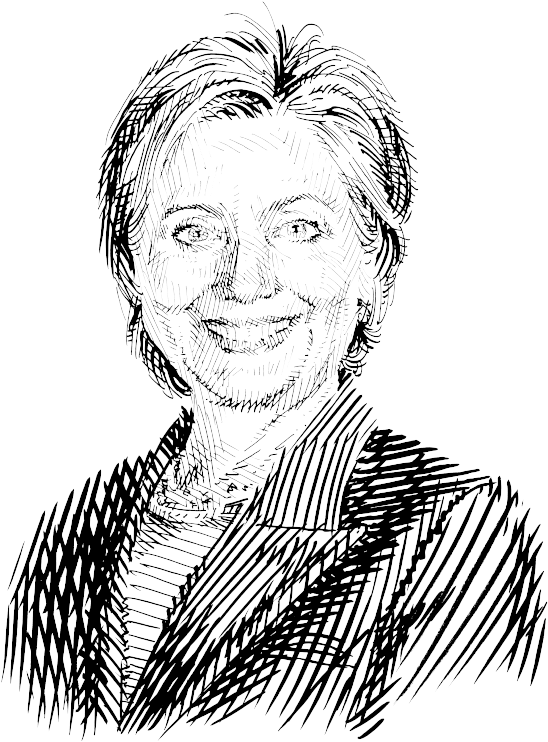 Hillary Drawing Black And White (573x768), Png Download