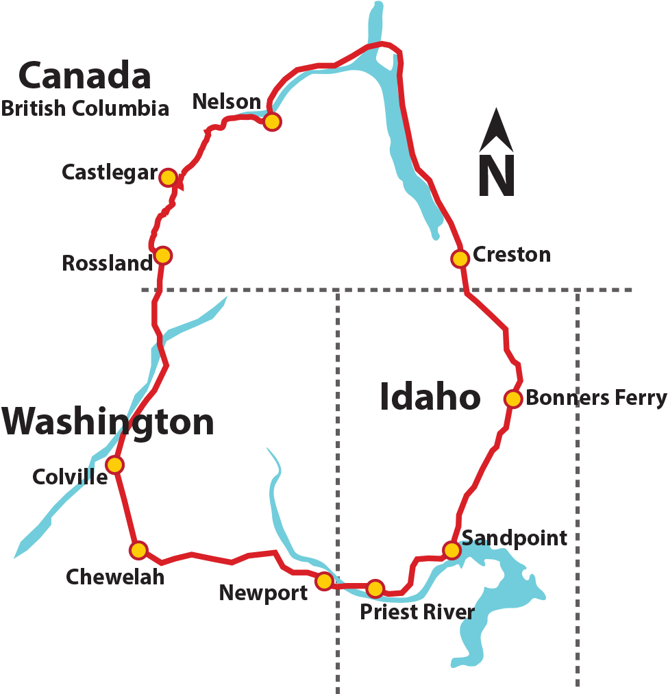 Wacanid Bike Ride Wa, Id, Bc (1027x1012), Png Download