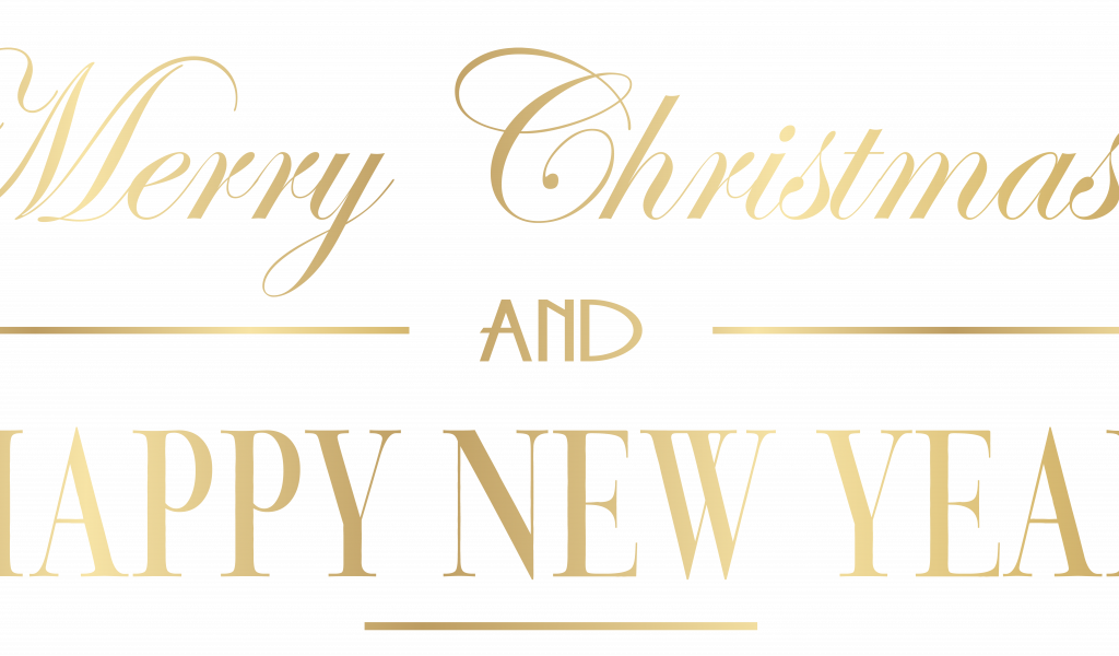 Merry Christmas And Happy New Year Logo 2 With Clipart (1024x600), Png Download