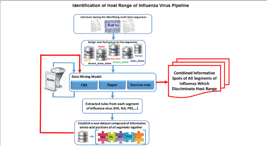 The Pipeline Of Identification Influenza Host Ranges (850x467), Png Download
