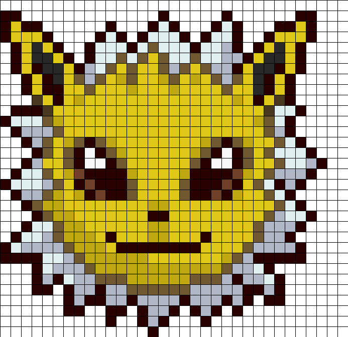 Jolteon Head Perler Bead Pattern / Bead Sprite (693x672), Png Download