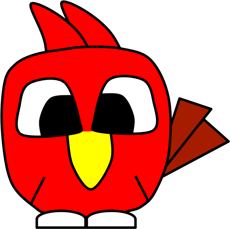Cardinal, Big Eyes, Cartoon Animal (816x1056), Png Download