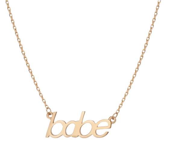Babe Necklace Yellow Gold Vermeil 14k Yellow Gold 18k (650x650), Png Download