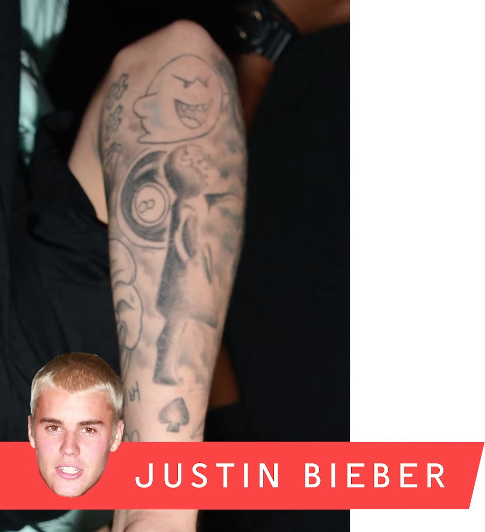 Justin Bieber's "garbage" Tattoos That Oliver Peck (983x1077), Png Download