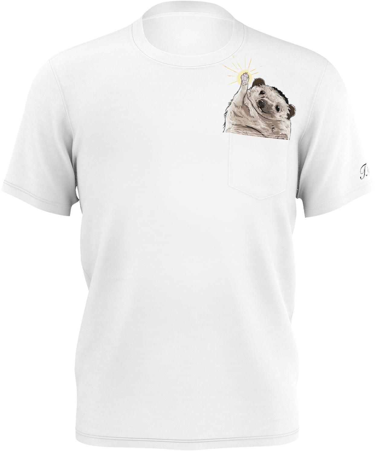 Taylor Nicole Dean White Cheering Hedgehog Pocket T-shirt (1600x1600), Png Download