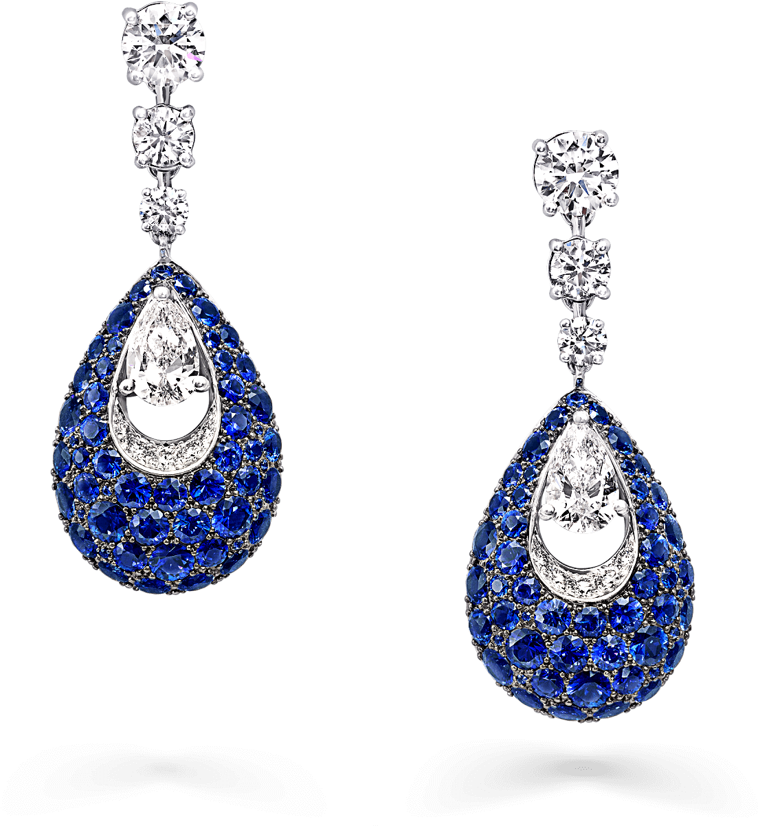 A Pair Of Graff Bombé Pavilion Earrings Featuring A (2000x2000), Png Download