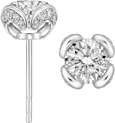 Round Brilliant Diamond Earrings (640x640), Png Download