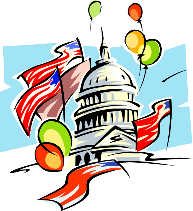 Clip Art Vector Illustration Of Washington Capitol (642x700), Png Download