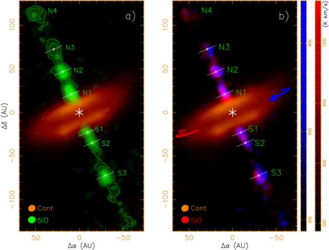 A Zoom-in To The Innermost Part Of The Jet In Sio Within (642x487), Png Download