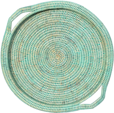 Inle Round Rattan Tray (600x600), Png Download